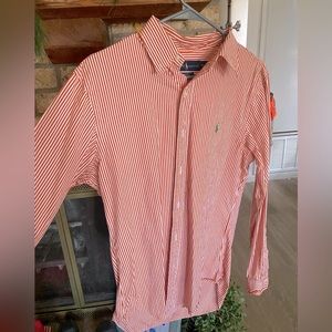 Orange pin stripe Ralph Lauren Button up dress shirt